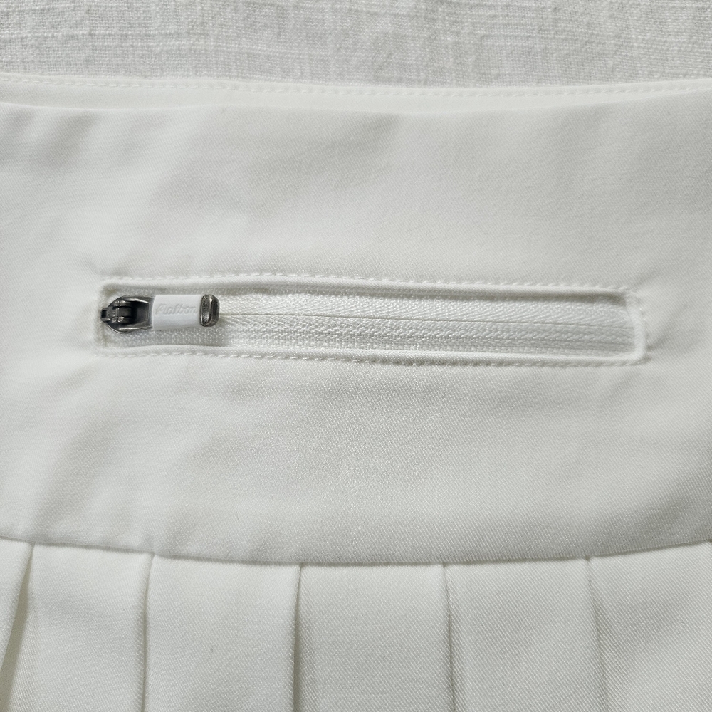 Malbon Golf White Pleated Logo Mini Skirt - Picture 5 of 8